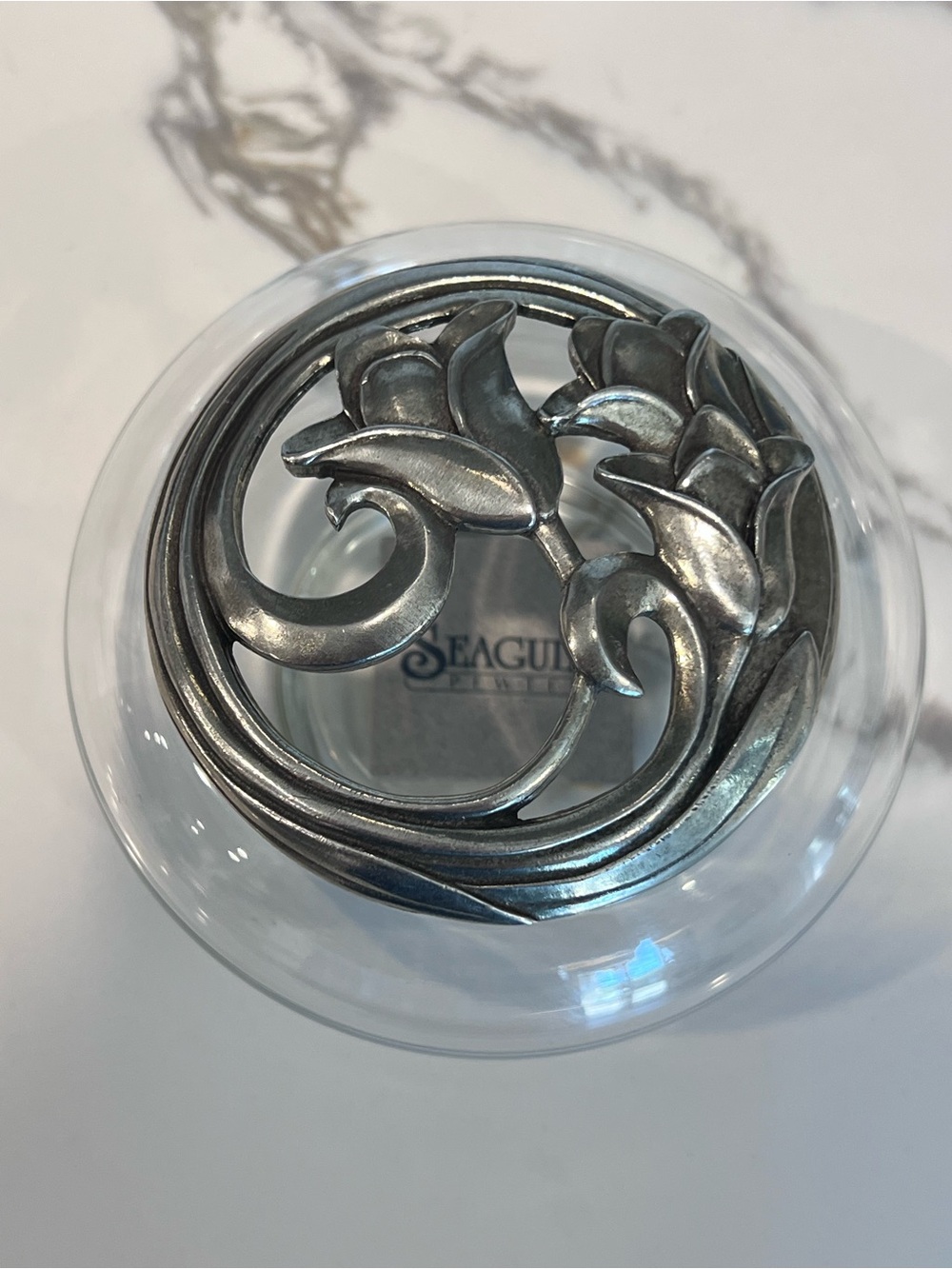 Vintage 1988 Seagull Pewter Heart Potpourri Dish Made In Canada